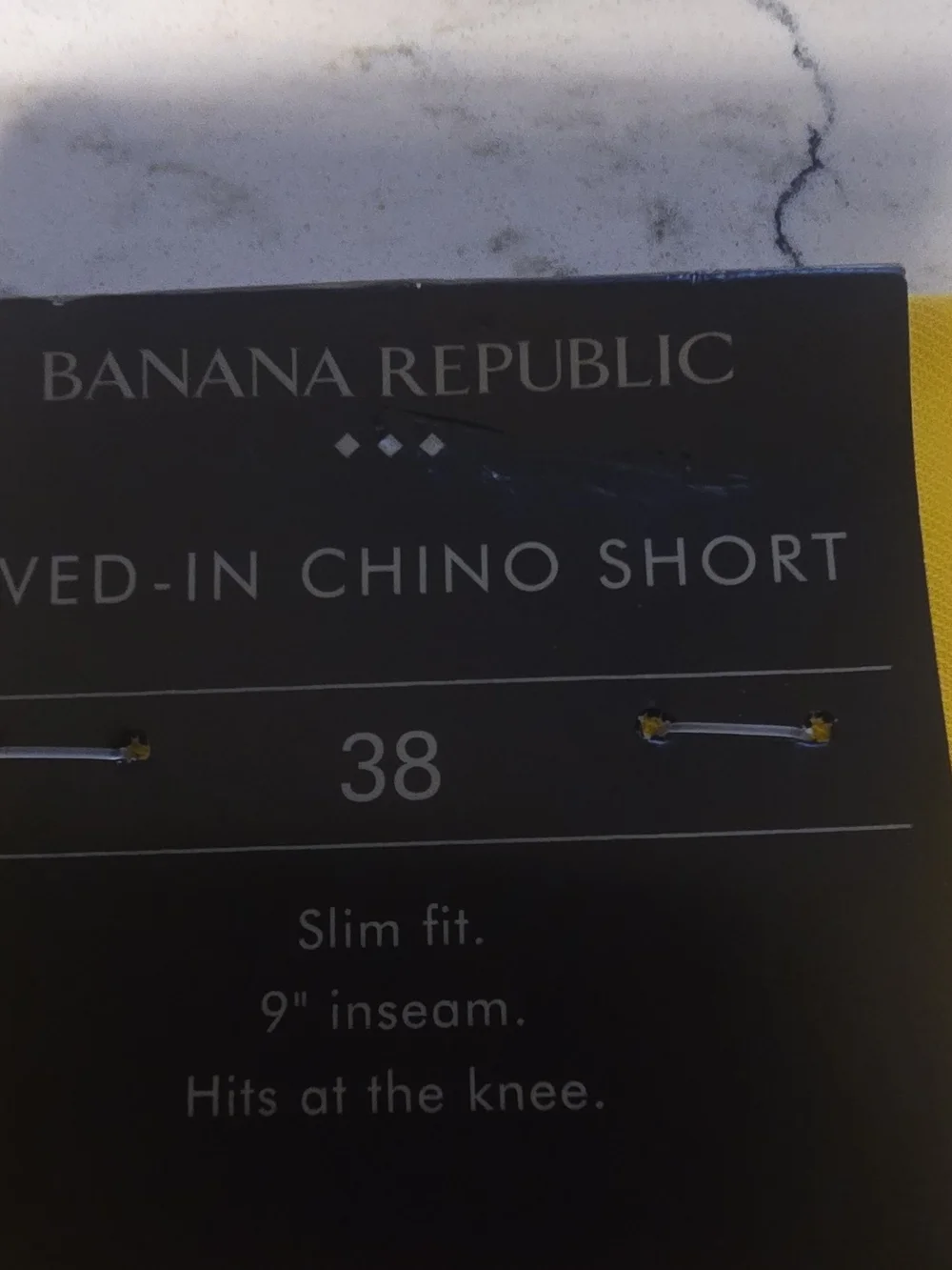 Banana Republic Men’s Bright Yellow Flat-Front Chino Shorts